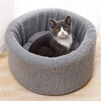 Pet Dog Puppy Cat Fleece Warm Bed House Plush Cozy Nest Mat Pad Portable Cat