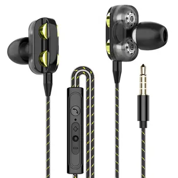 

Dual Drive Stereo Wired Earphone In-ear Headset Earbuds Bass Earphones For IPhone Samsung 3.5mm Sport Gaming Headset With Mic