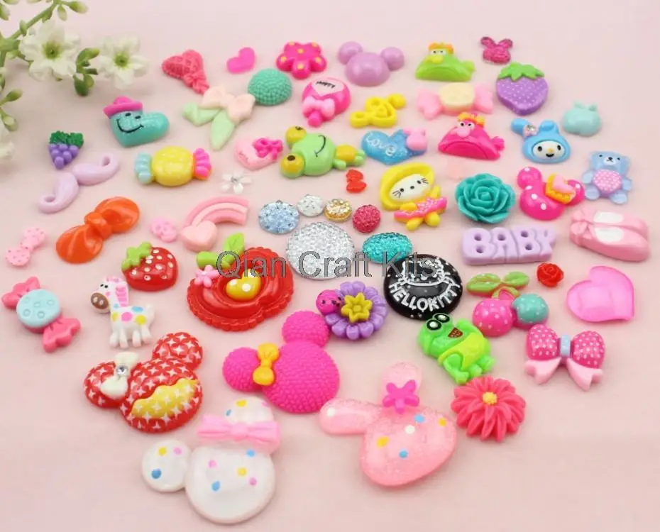 10 x Purple Assorted Mix Kawaii Decoden Kit Cute Cabochons