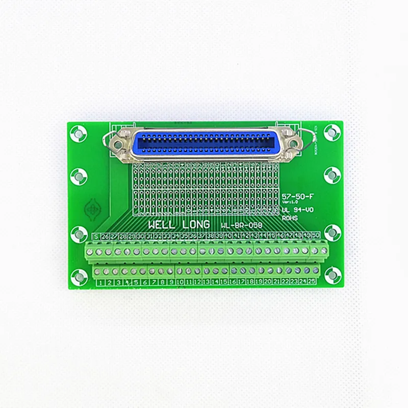 57 серия 50-Pin 0,08" вертикальный вставной гнездовой разъем Breakout Board