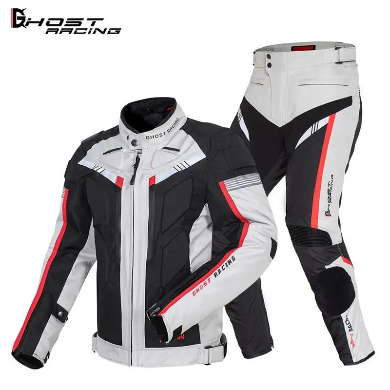 

GHOST RACING Motorcycle Autumn Winter Cold-proof Suit Motorcycle Wear Anti-drop Pull Suit High Visibility Reflective Clothing