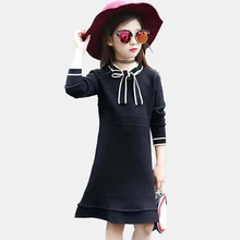 Платья для девочек, однотонное вязаное платье для девочек, платье-свитер для девочек, осенне-зимняя детская одежда для девочек 6, 8, 10, 12, 14 лет