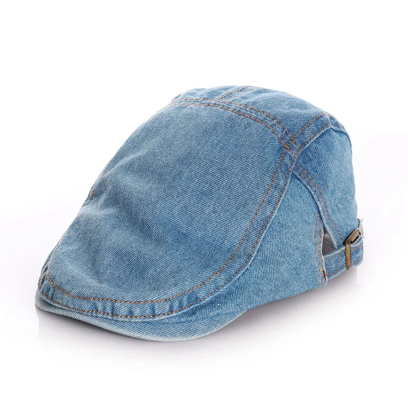 

Kids Beret Cap Vintage Classic Stripe Denim Baby Boy Hat Autumn Winter Adjustable Cotton Children Cowboy Hats Accessories 1-12 Y