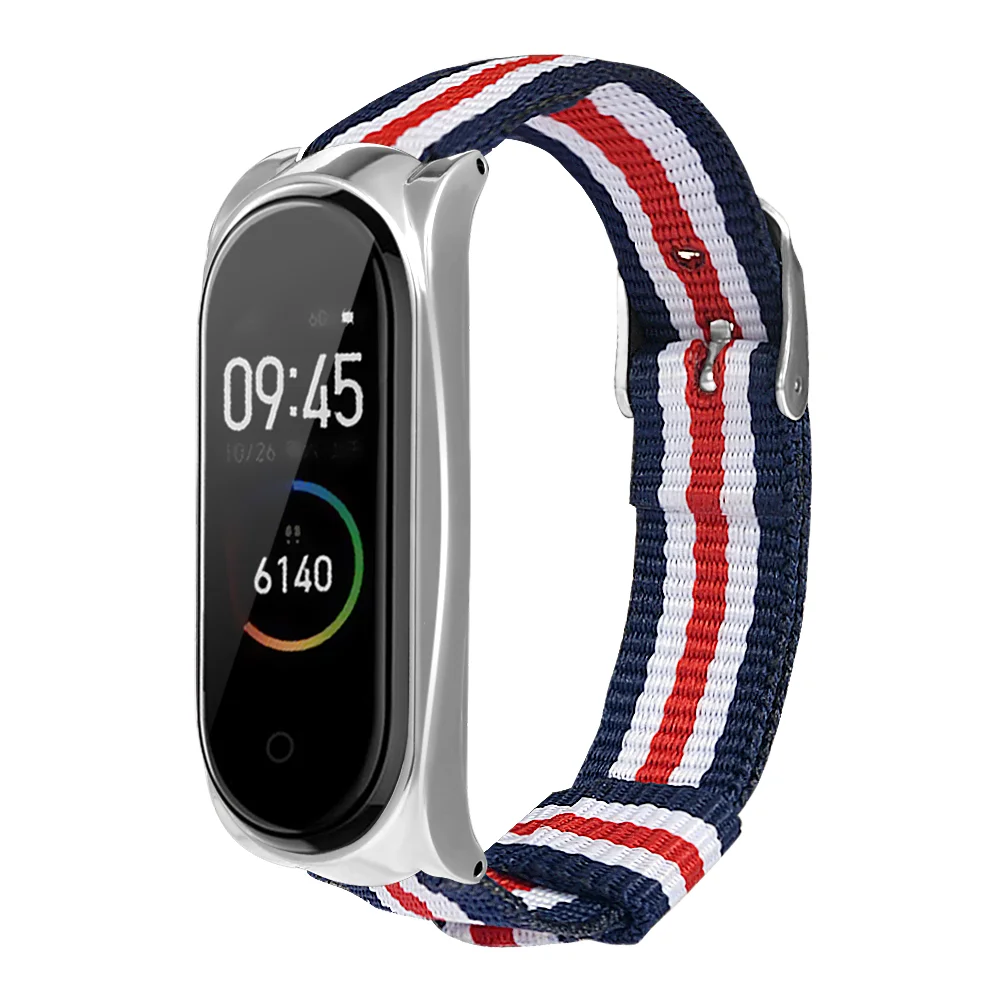 Сменный холщовый нейлоновый ремешок для Xiaomi mi Band 4, браслет на запястье mi band 4, умный Браслет, аксессуары и чехол, 9 цветов - Цвет: 04