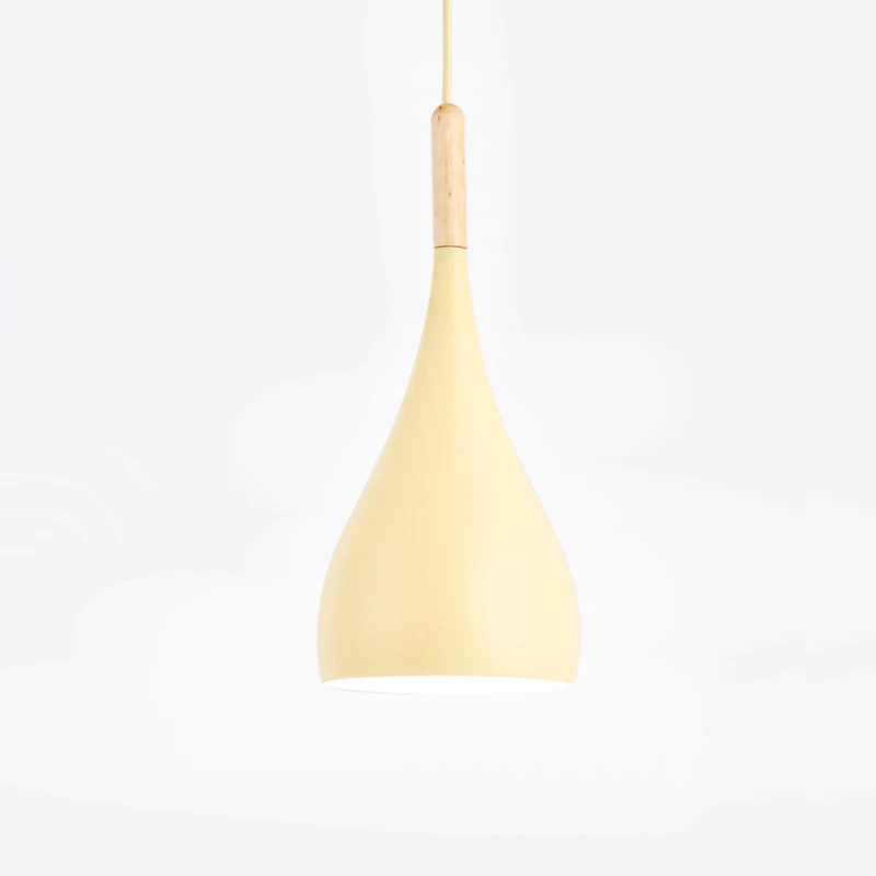 A style yellow Разноцветный подвесной светильник с блеском, деревянный подвесной светильник для ресторана, кухонный светильник, современный E27 светодиодный подвесной светильник - Цвет корпуса: A style yellow