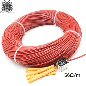 

6k 66ohm 5V-220V-300V carbon fiber heating cable low cost silicone rubber heating wire floor heating Insulation electric wire