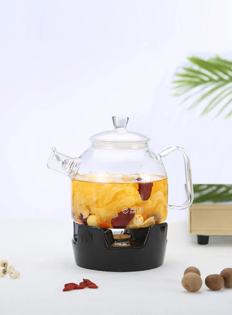 Ming shang de Glass Teapot Heated Glass Pot 900 Ml Glass Kettle Teapot Boiling Wholesale Customizable