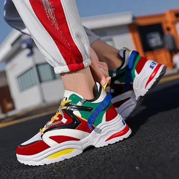 

Thick Sole Women Running Shoe Breathable INS Ulzza Harajuku Platform Sneaker Light Increasing Men Vintage Dad Chunky Walk ABO 48