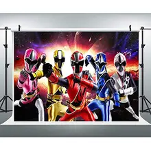 Виниловый фон для фотосъемки power Ranger дети мальчик вечерние украшения персонализированные имя возраст счастливый день рождения фоны