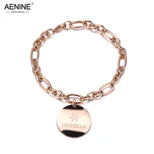 Модный aenine в богемном стиле Стиль с очаровательными тегами Браслеты ювелирные изделия Титан Нержавеющая сталь звено цепи управления браслет для Для женщин AB19061