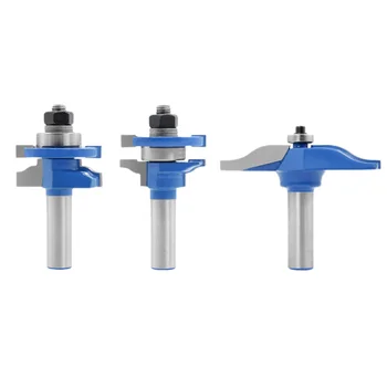 

GTBL 3Pcs Tongue Groove Router Bit Set Small Large Apartment Board Cabinet Door Woodworking Milling Cutter
