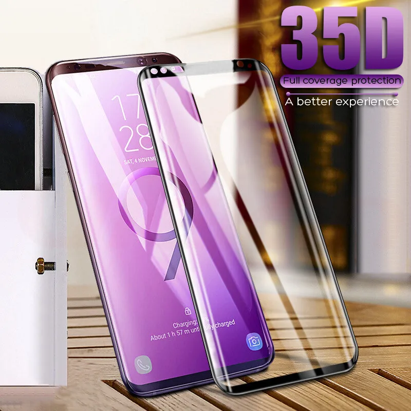 

35D Full Curved Tempered Glass for Samsung Galaxy S8 S9 Plus Note 8 9 Screen Protector for Samsung S6 S7 Edge S8 Protective Film