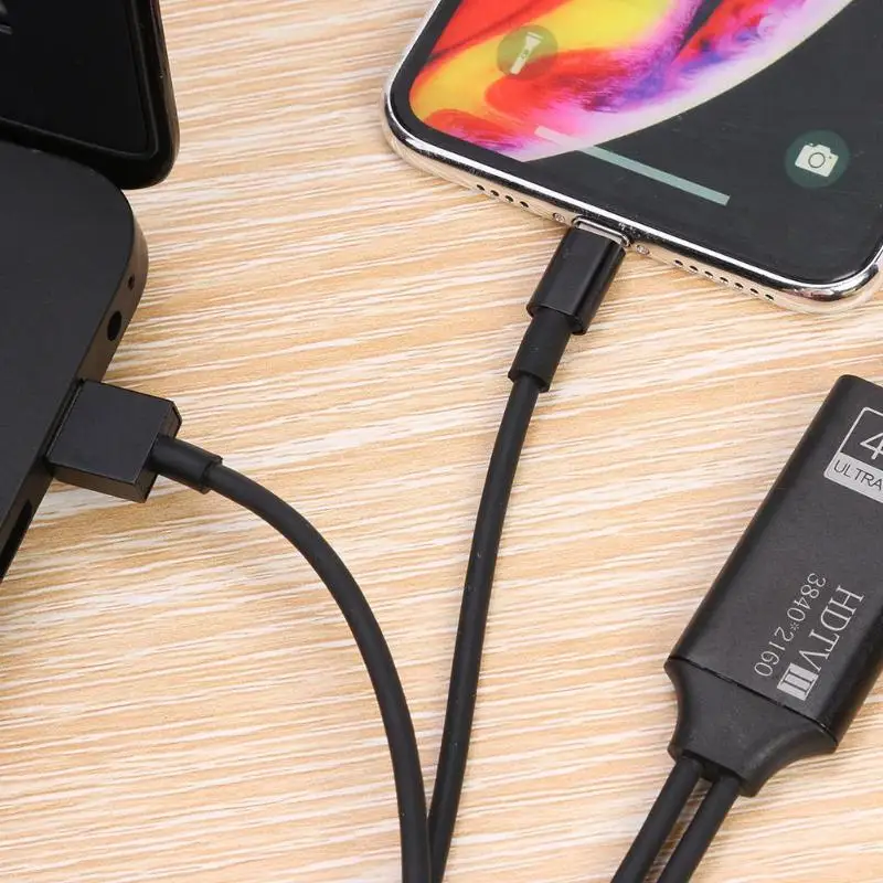 Лидер продаж цифровой кабель Многофункциональный 8pin к HDMI HD 4K Видео Аудио зарядки адаптер зеркало дисплей литой конвертер