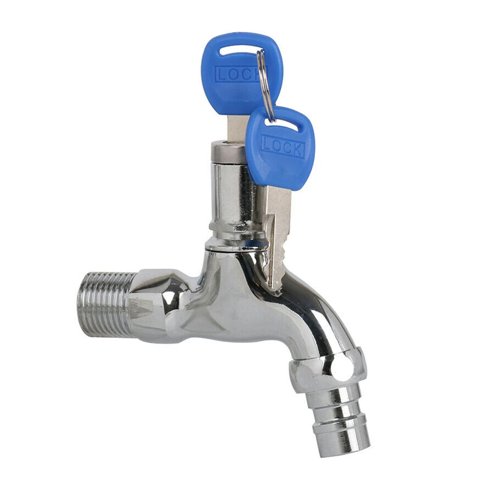Universal Kitchen Outdoor Garden With Lock Zinc Alloy Single Hole Sink 2 Keys Washing Machine Anti-theft Faucet Basin Public |