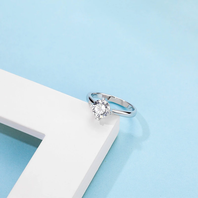BOEYCJR 925 Серебряное сердце 1ct D Цвет Муассанит VVS обручальное кольцо с национальным сертификатом для женщин