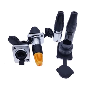 

10 piece RJ45 Waterproof Network Connector with Rubber cover IP65 8p8c D type Panel Mount Socket RJ45 Ethernet Connector