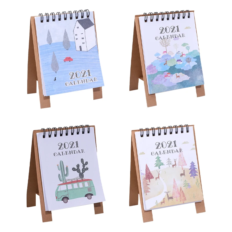 

2021 Simple Mini Cute Desk Calendar School Office Home Accessories Creative Desktop Decoration
