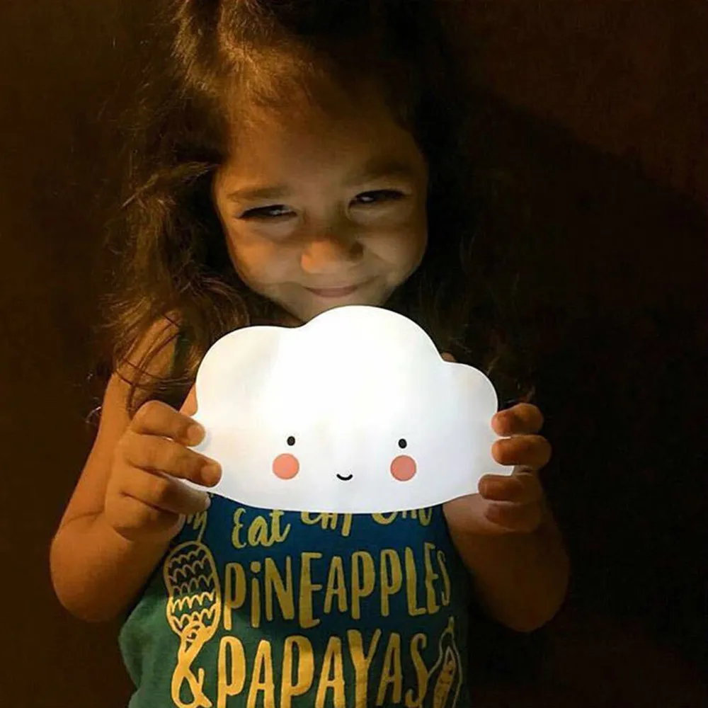 Cloud Shape Button Battery Night Light Children Light Baby Nursery Lamp Bedroom Sleep For Children Girl Toy Christmas Gift