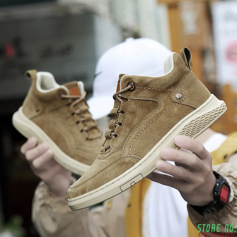 

Men Shoes Fashion Genuine Leather Loafers Breathable Autumn Lace Up Comfortable Casual Shoes Outdoor Men Sneakers Shoes 44