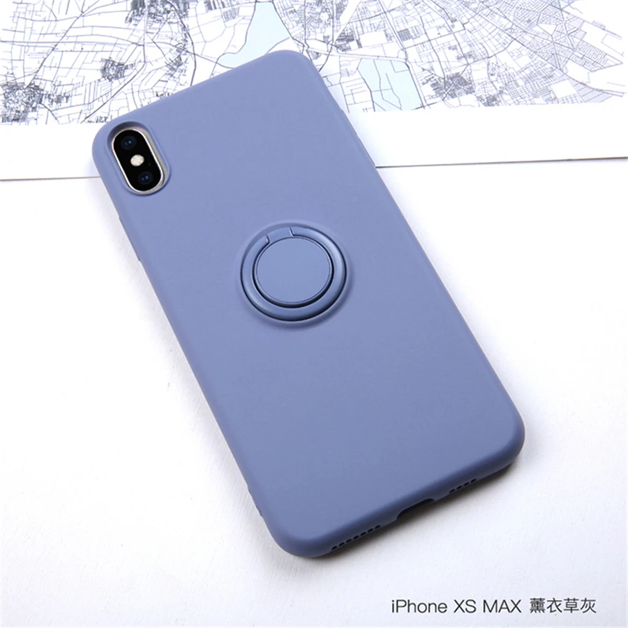 Магнитный держатель кольца для телефона для iPhone XS MAX XR X 8 7 6 6S Plus тонкие Чехлы вращение на 360 градусов Автомобильный держатель Крышка