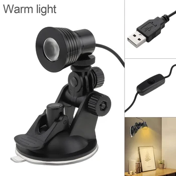 

3W USB Warm Light Power Table Lamp Flexible Eye Protection Desk Suction Cup Lamp Bedroom Living Room Decoration Lamp