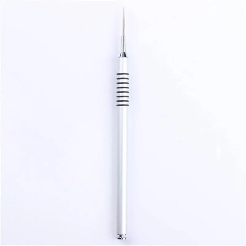 Uv Gel Nail Pen Silver Metal Pen Nail Art Painting Pen Carved Pattern Painted Pen Nail Tool