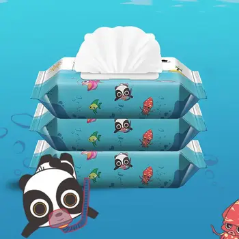 

60 Sheets Cleaning Wipes Children Friendly Portable Hand Wipes with Cover Plant Extract Cleaning Supplies Wholesale dropshipping