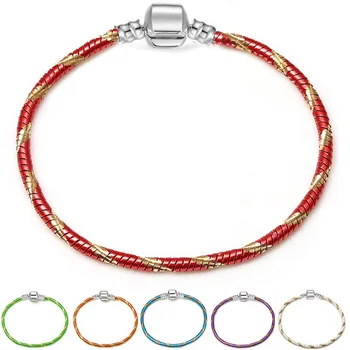 

Charm Bracelet Bangle Silver Plated Colorchain Fit Charms Bracelets Base Chain Snake Chains for Women Jewelry Accessories Diy
