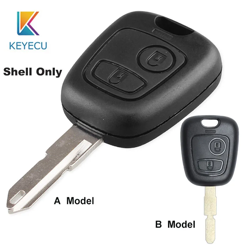 KEYECU для Peugeot 106 206 306 406 чехол ключей 2 кнопки NE73 сменный пульт дистанционного