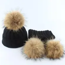 Детское зимнее пальто хлопковый головной убор для девочек, настоящий комплект