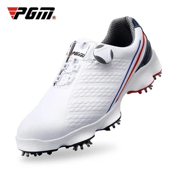 

PGM 2019 New Waterproof Non-slip Golf Shoes Men Leather Ultra-light Activities Automatic Trainers Breathing Sneakers Golf Shoes