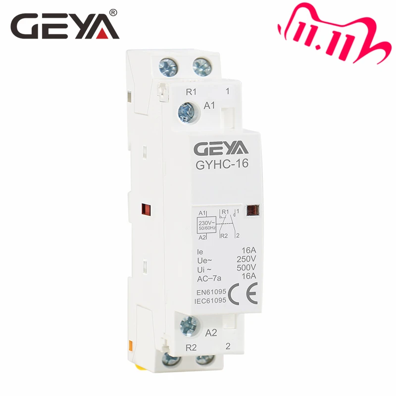 25A 2P 220V Din rail Household ac contactor With Manual Control Switch JE EHJO