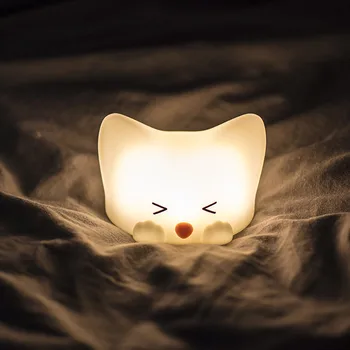 

NEWKBO cute kittens glow party supplies night light LED soft silicone children's bedroom bedside sleep night light