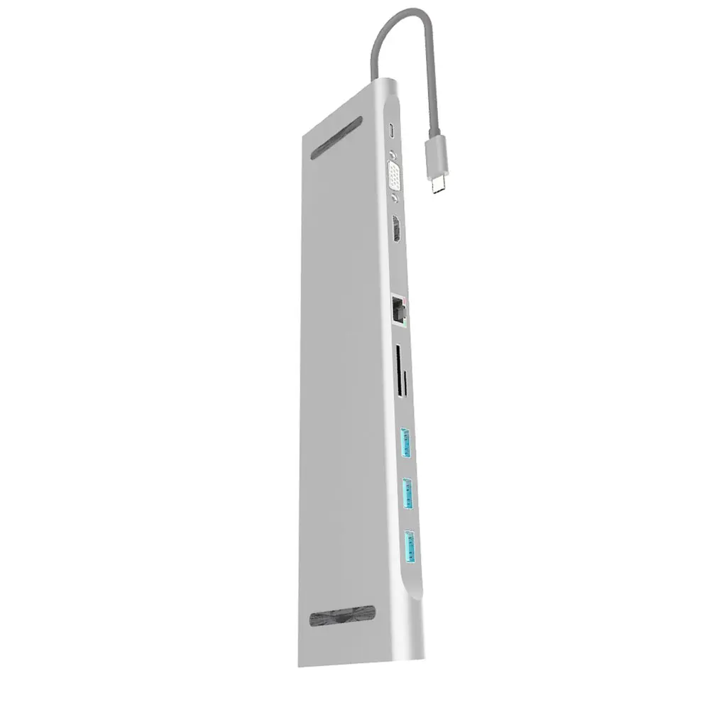 1 шт Мульти 10 в 1 usb type C RJ45 USB 3,0 сетевой концентратор HDMI концентратор VGA конвертер адаптер для Macbook Pro