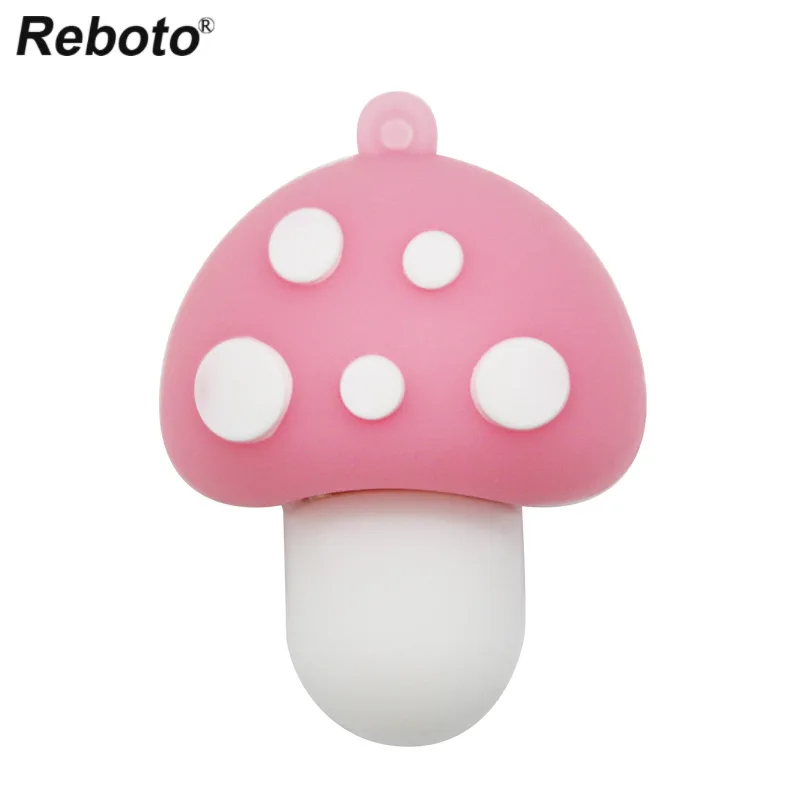 Cartoon Silicone Memory Stick 64GB 32GB Flash Drive 16GB 8GB Cute Pink Mushroom Flash Disk Mini Key Pendrive U Stick For PC
