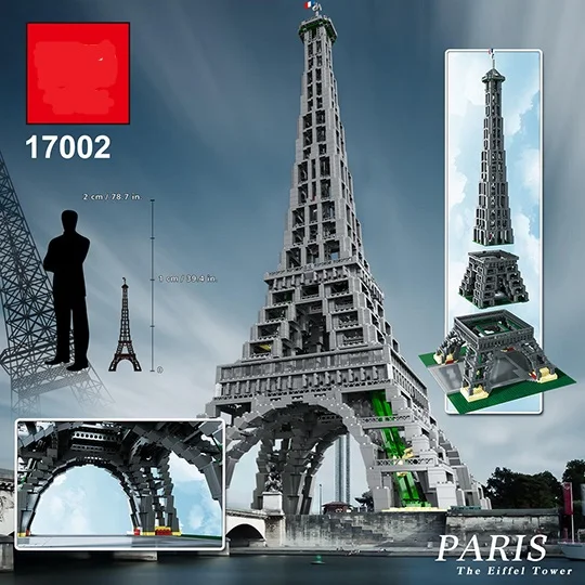 Lepinblocks 17002 City Street модель Эйфелевой башни сборка кирпича DIY Игрушки совместимы 10181
