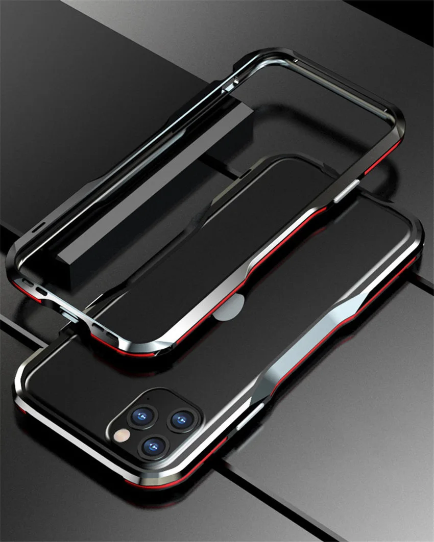 Ультра тонкая металлическая рамка для iPhone 11 Pro iPhone 11 чехол жесткий алюминиевый бампер чехол для iPhone 11 Pro Max Phone - Цвет: black red