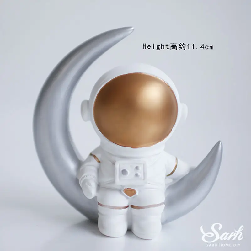 Ракета астронавт космический корабль украшения "Oh Baby" С Днем Рождения Торт Топперы Свадебные Детские шоу приспособление для выпечки Ins прекрасные подарки - Цвет: Moon astronaut