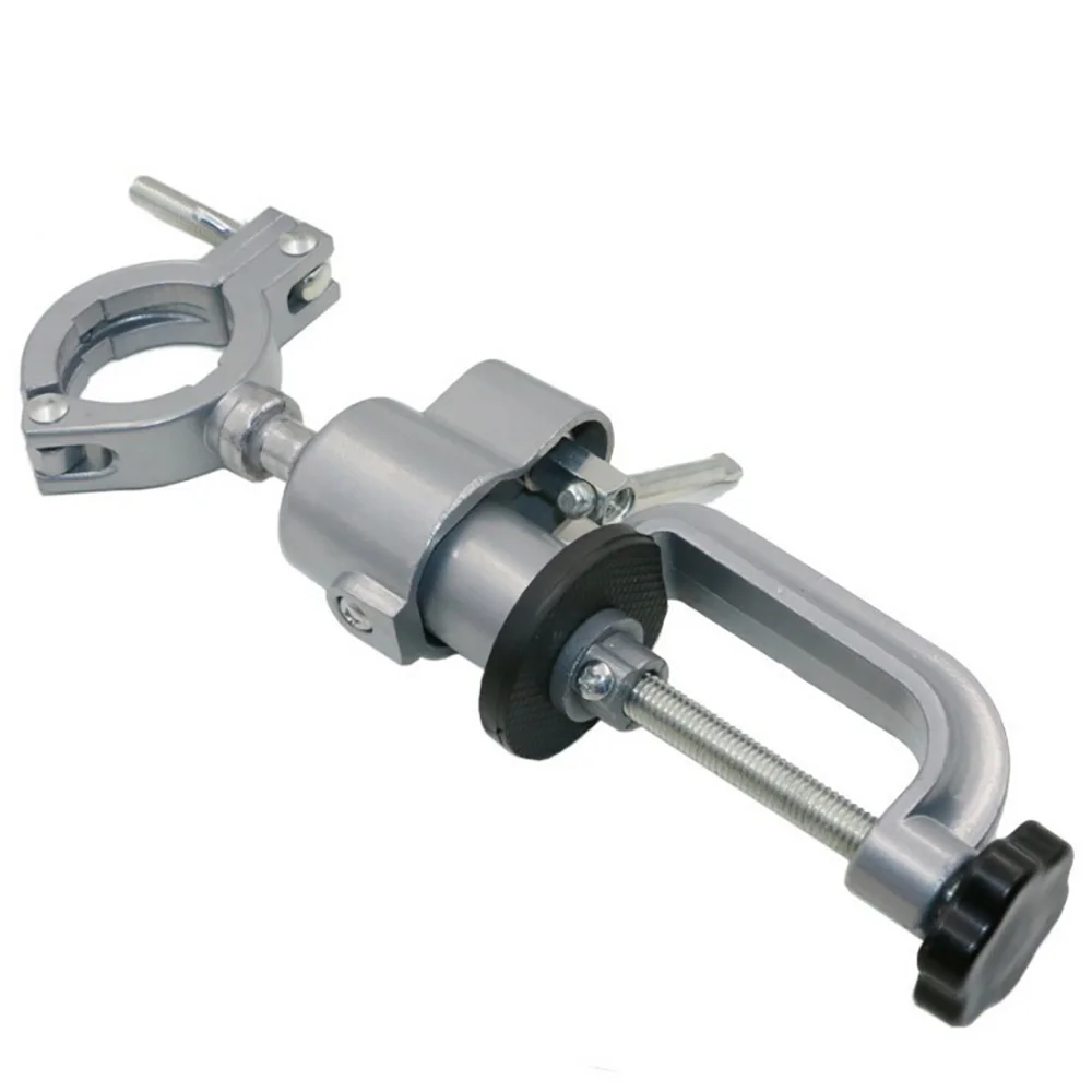 1 PC Universal Clamp-on Bench Vise Holder Mini Electric Drill Stand Make the Grinder Flat 360 Rotating for Woodworking Aluminium