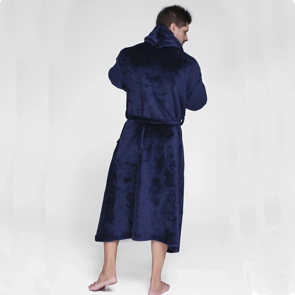 Extra Large Size Bathrobe Winter Robes Max 160 KG Flannel Bathrobes Hooded Male Robes Thick Cozy Pajamas Men Homewear Night Gown