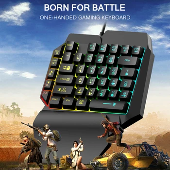 

G30 1.6m Wired Gaming Keypad with LED Backlight 39 Keys One-handed Membrane Keyboard for LOL/PUBG/CF Sensitive