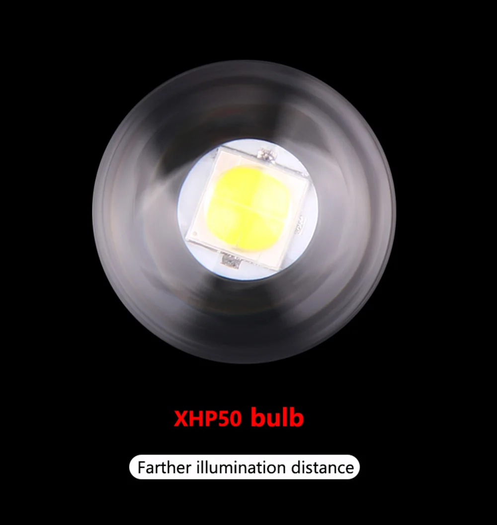 D50 AliBrit XLamp xhp70.2 самый мощный светодиодный фонарик Перезаряжаемый 18650 или 26650 аккумулятор фонарик походный фонарь