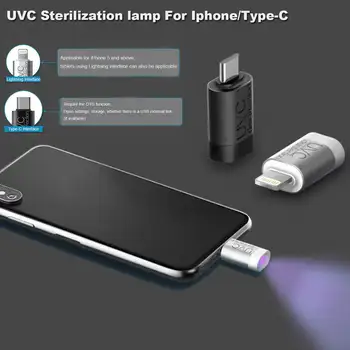 

Portable Phone UV Sterilization Lamp for Disinfect Bacterial Smart for Android iphone UVC Sterilizer Outdoor Tool Mites Lights