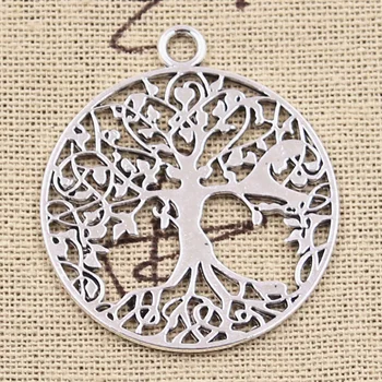 

8pcs Charms Peace World Tree 40x35mm Antique Silver Color Pendants DIY Necklace Crafts Making Findings Handmade Tibetan Jewelry