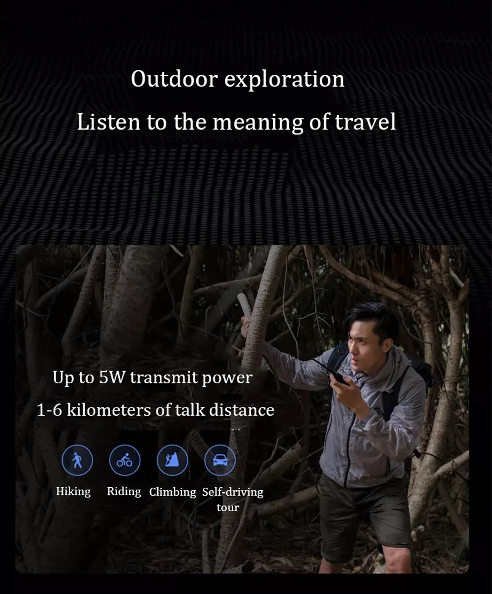 Xiaomi Mijia Walkie Talkie 25 Вт УФ двухдиапазонный радио IP65 Водонепроницаемый 13 дней в режиме ожидания Interphone расположение поделиться
