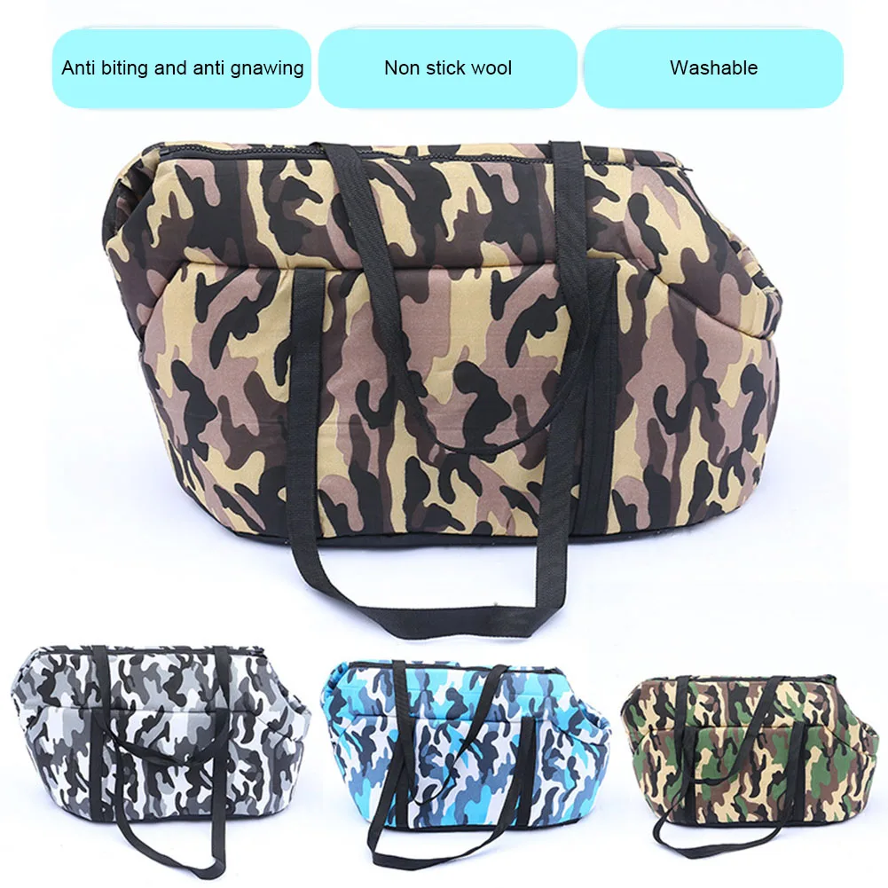 Puppy Handbag Shoulder Travel Sleeping Dirty Resistant Portable Pet Bag Camouflage Fashion Zipper Multifunction Dog Carrier Gift