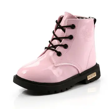 

Children Motorcycle boots PU Leather Waterproof Boots Winter Kids Snow Boots Brand Girls Boys Shoes Rubber Boots