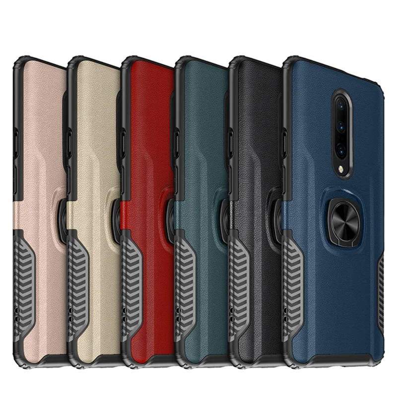 Чехол для Oneplus 7 Pro Cover One plus 7 Чехол ударопрочный кожаный Стенд для колец на палец магнитный мягкий чехол для Oneplus 7 kimTHmall