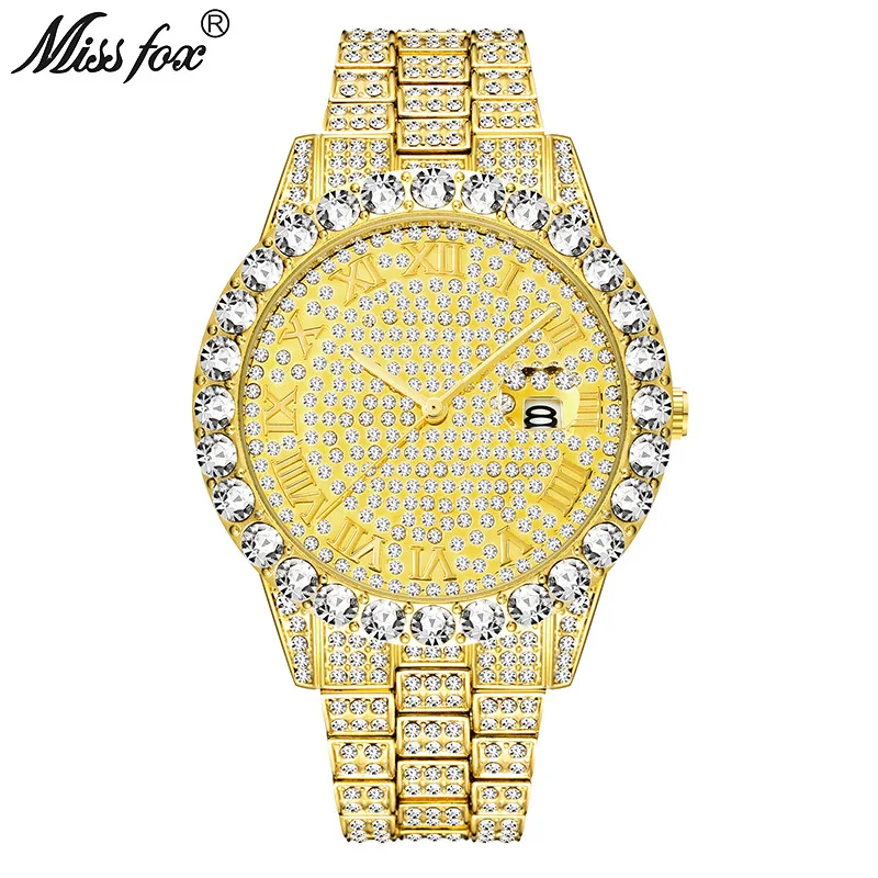 

New Style Europe Trend of Fashion Waterproof Luxury Full of Crystals MEN'S Watch Bracelets Hot Selling Batch