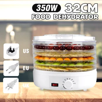 

350W 32CM 5 Trays Air Dryer Food Dehydrator Fruit Vegetable Herb Meat Drying Machine Snacks Fruit Dryer Food Dryer AC110V/220V